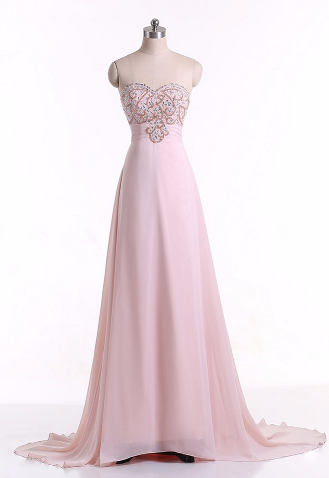 Prom Dresses Actual Image Wholesale Strapless Beaded Pink Long Vestidos Casual Dress Prom Gown Factory Made