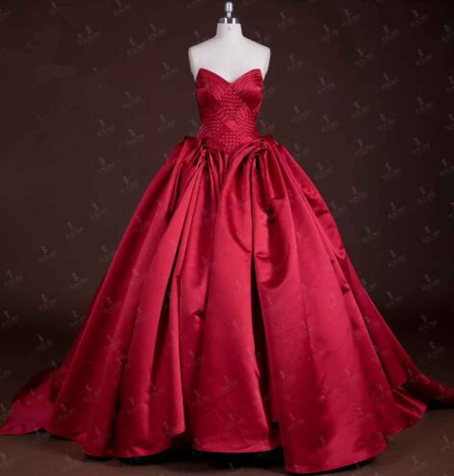 Fast Ship Off Shoulder Sweetheart Neckline Satin Knit Design Crisscross Gathers Lace Up Back Plain Red Puffy Prom Dress