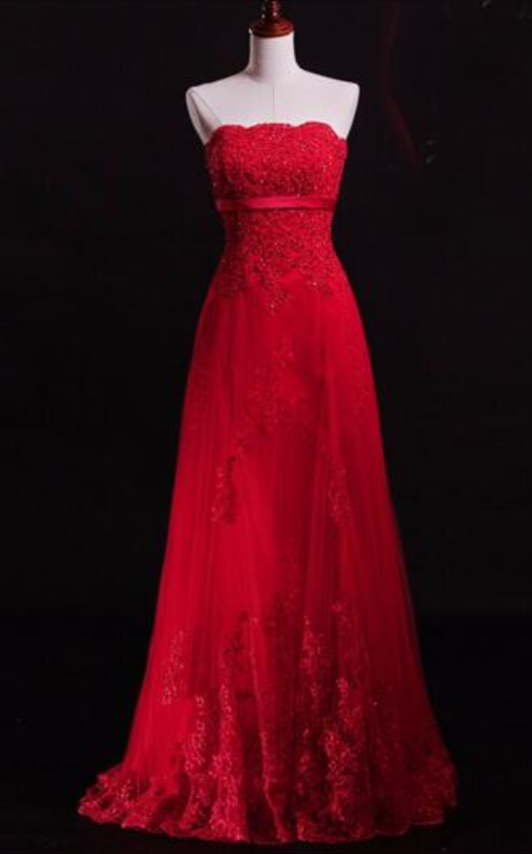 Red Lace Dress Model Waist Formal Reception Dress Sexy Sleeveless Evening Dress Cocktail Dress