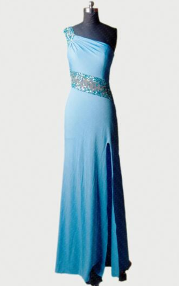 Blue Fashion Shoulder Dress Sexy Beaded Halter Dress Floor Length Cocktail Dress Perspective Crocheted Evening Dress