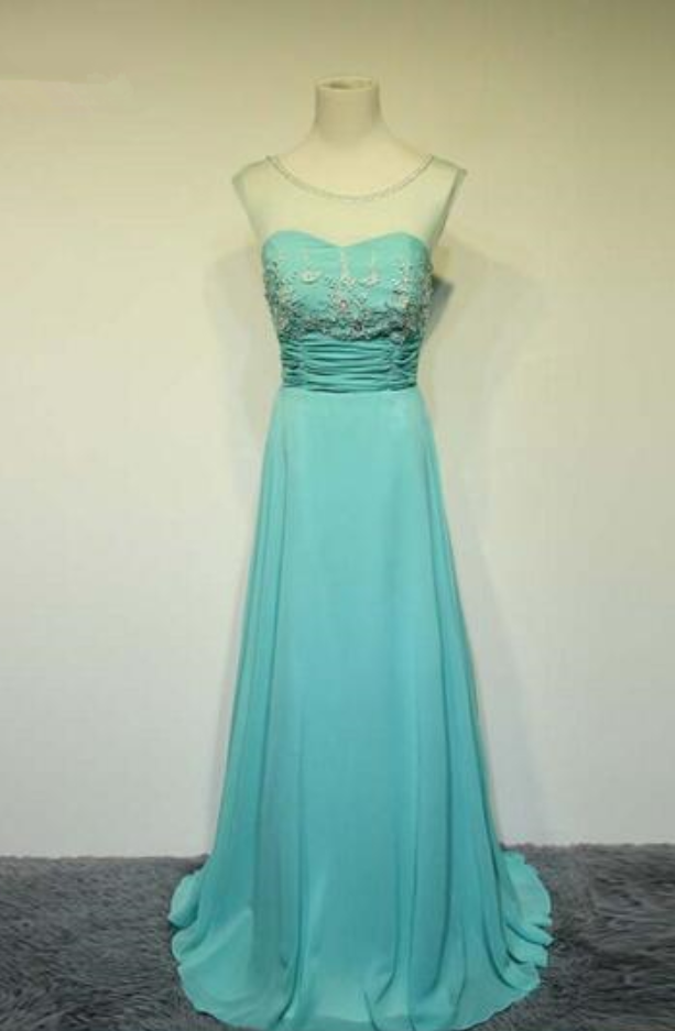 Mint Green Ball Dress Crystal Beaded Chiffon Party Evening Dress Custom Wedding Dress To Form