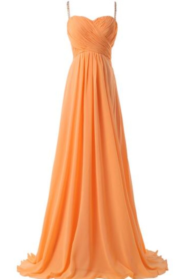 Orange Halter Pleated Fashion Prom Dress Floor Length Women's Evening Dress Sling Long Dress