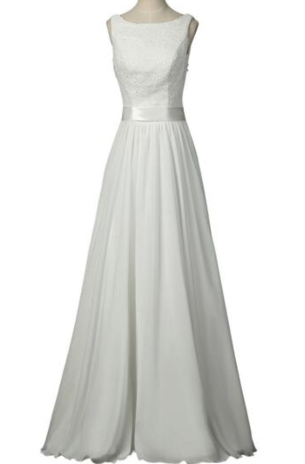 White A Line Pleated Dresses Women's Fashion Waist Pure White Prom Dresses Lace Petals Evening Dresses