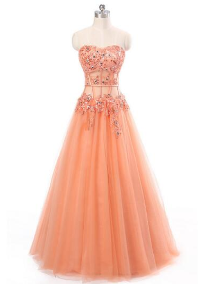 Women's Fashion Pink Sleeveless Dress Applique Sequins Bra Waist Prom Dresses Long Evening Dress Perspective