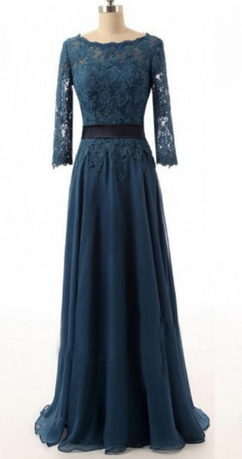 Dark Teal Prom Dress,lace Prom Dress,modest Prom Dress,long Prom Dress,bridesmaid Dress