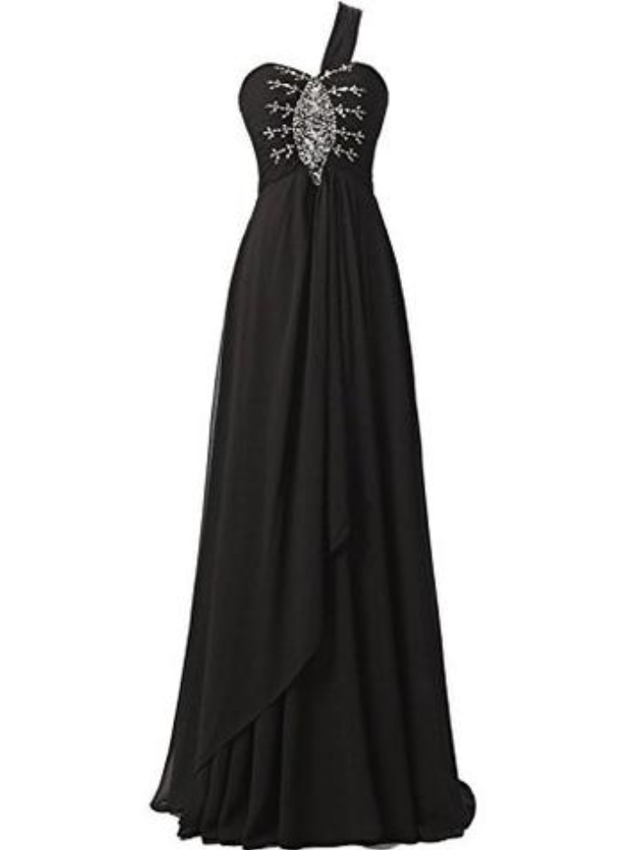 Long Chiffon A-line Beading Bridesmaid Dress Prom Gown