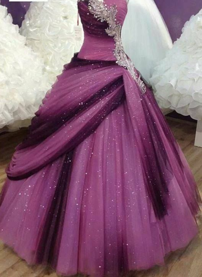 Exquisite Layered Prom Dresses,sequins Ball Gowns,beading Weeding ...