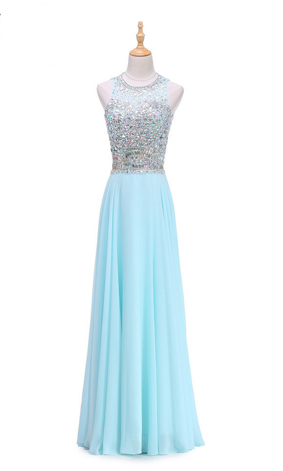 Arrial Vintage Evening Dresses Aqua Blue Long Evening Dress Crystal Top Robe Prom Dress Prom Dress