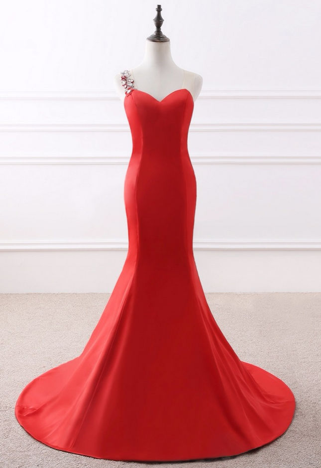 Robe De Soiree Sexy Beading Custom Made Evening Dresses Bride Banquet Elegant Floor-length Party Prom Dress With Bow