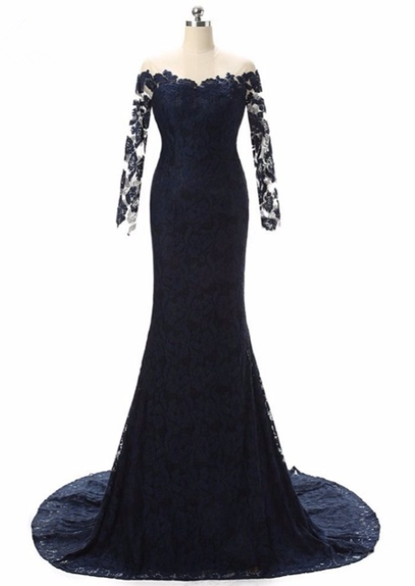 Black Lace Gray Long Evening Dresses Robe Soiree Longue Femme Long Party Dress Robe De Soiree