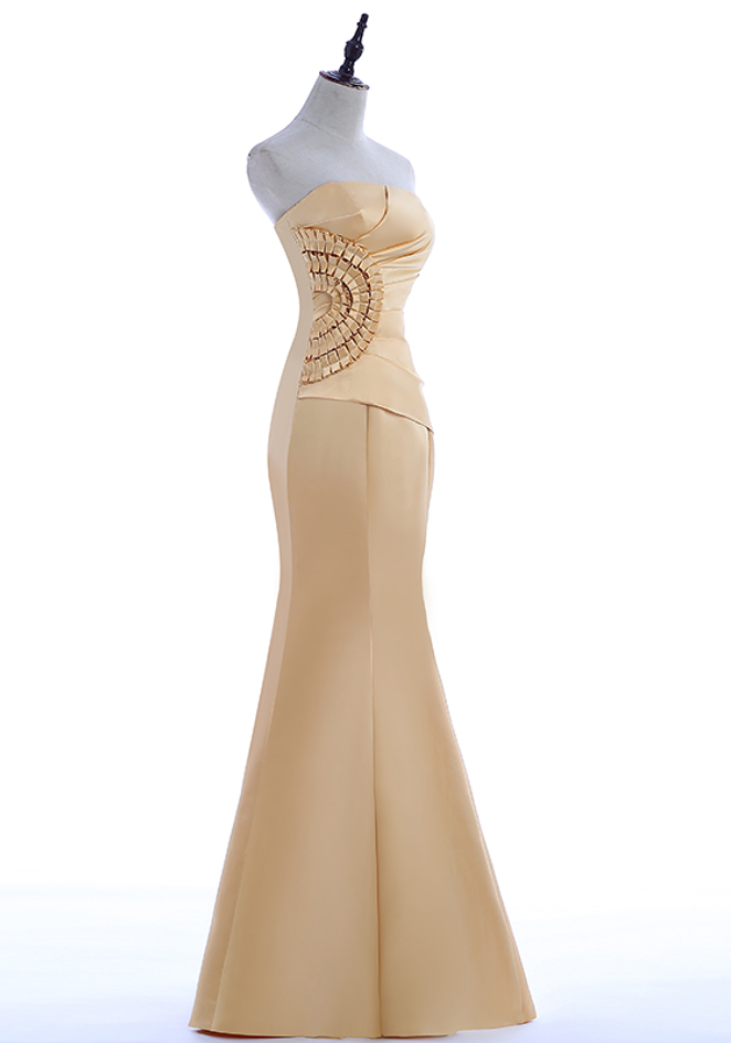 chinese dress ladies Elegant Mermaid Plus Size Black and Gold Evening Dress with V-Neck Black and Gold / 2XL main image 1