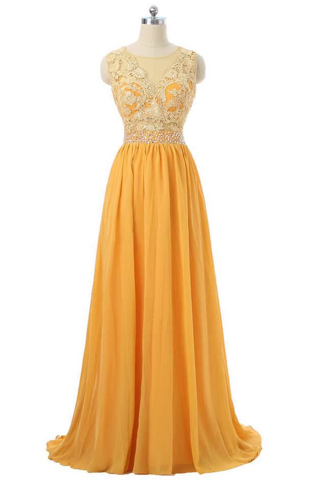 Orange Evening Dresses A-line Chiffon Lace Beaded See Through Women Long Evening Gown Prom Dress Prom Gown Robe De Soiree