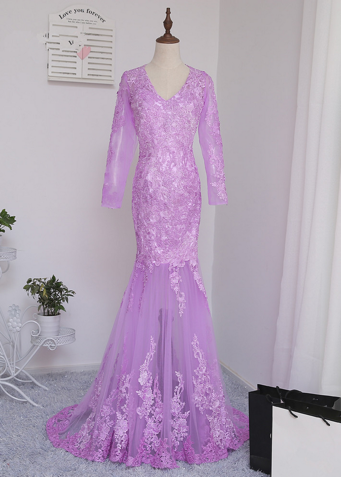 Evening Dresses Mermaid Long Sleeves Pink Appliques Lace Islamic Dubai Abaya Kaftan Long Evening Gown Prom Dress