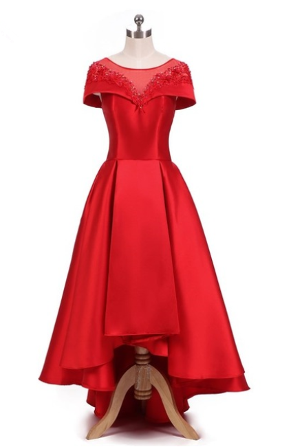 Elegant Women Front Short Back Long Red Ball Gown Evening Dress Ladies Formal Lebanon
