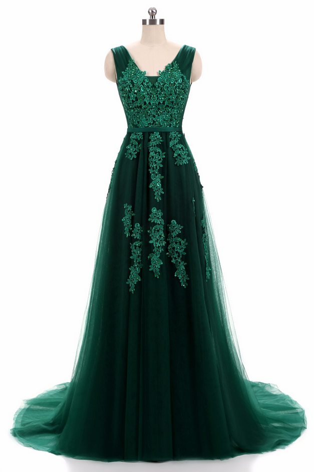 Beaded V Neck Long Min Green Lace Prom Dresses Court Train Women Elegant 2017 Imported Party Mother Daughter Gowns