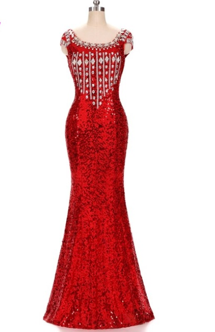 Long Mermaid Red Evening Dresses Purple Crystal Beading Luxury Women Formal Dresses Mother Of The Bride