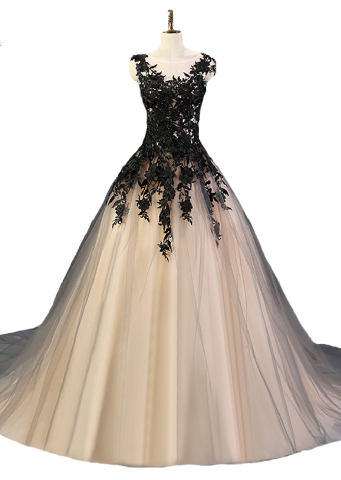 Luxury Long Prom Dress The Bride Banquet Elegant Lace Appliques Sleeveless A-line Long Train Party Formal Gowns