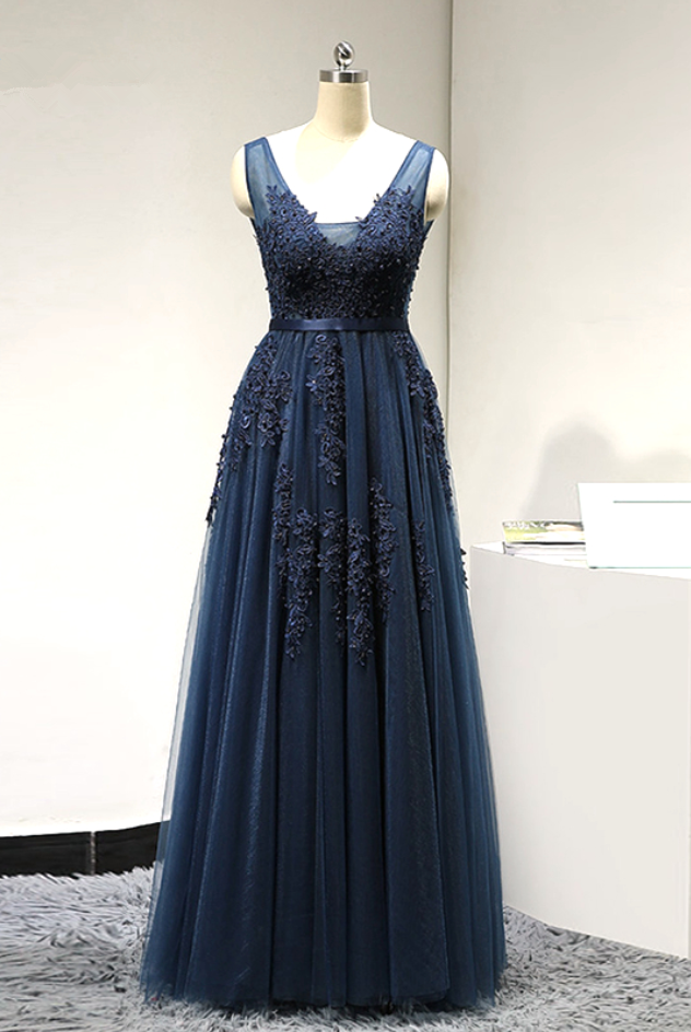 Elegant Real Photos Straight Evening Dresses V-neck Lace Appliques Sleeveless Floor-length Beading Backless Evening Gowns