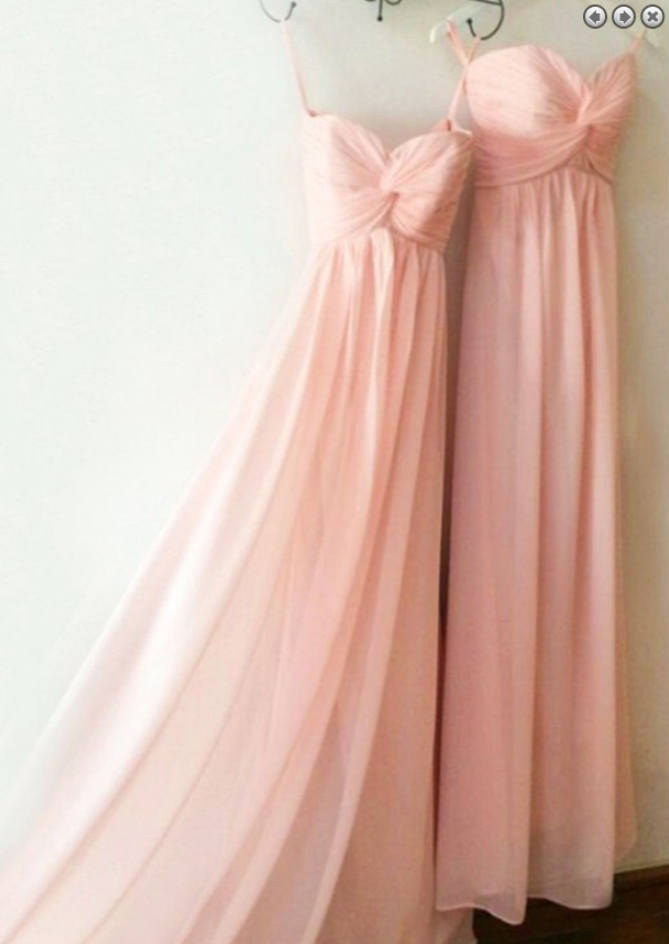 Selling Sweetheart Floor Length Chiffon Pink Bridesmaid Dress With Ruched