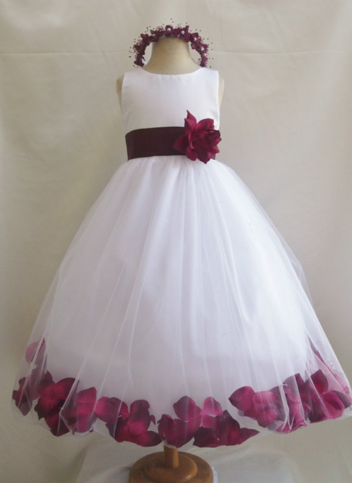 Flower Girl Dresses With Purple Rose Petal Dress Wedding Easter Bridesmaid For Baby Children Toddler Teen Girls