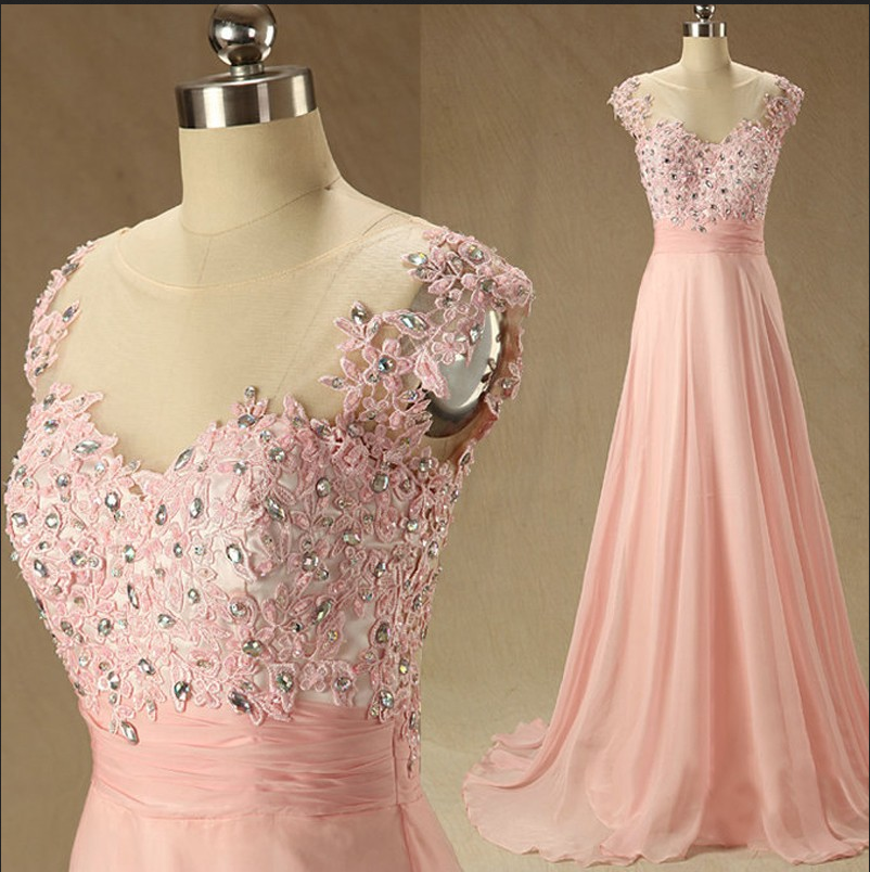 O-neck A-line Prom Dress,long Prom Dresses, Prom Dresses, Evening Dress Prom Gowns, Formal Women Dress,prom Dress