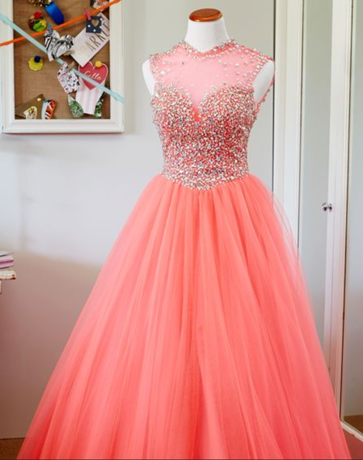 Beading Custom Made Prom Dresses, Floor-length Evening Dress,prom Dresses