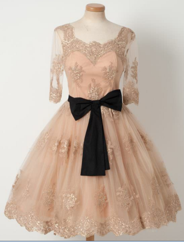 Elegant Homecoming Dresses With Bow,a-line Homecoming Dresses,champagne Homecoming Dresses,appliques Homecoming Dresses,short Prom Dresses,party