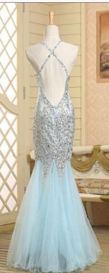 mara hoffman backless dress Gorgeous Halter Spandex Fitted Evening Dresses Prom Party Dresses Long –  Siaoryne main image 1