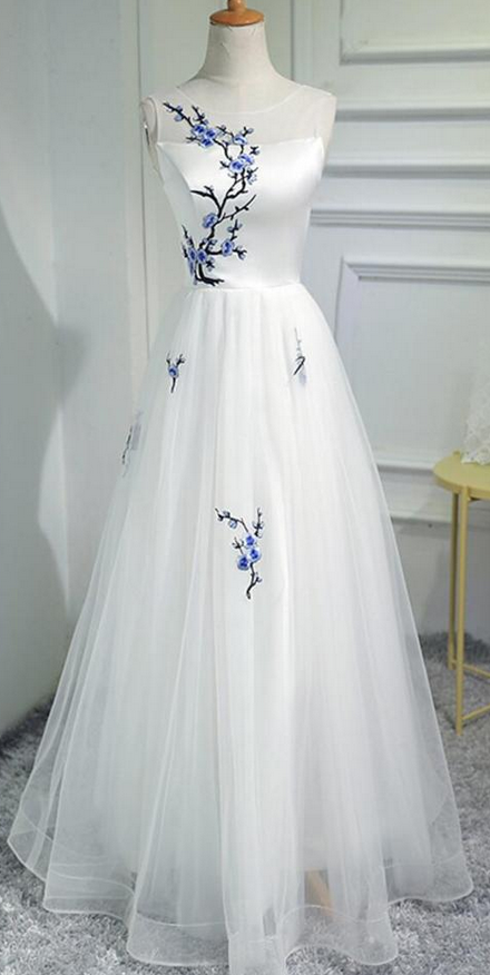 Charming Prom Dress, Elegant Tulle Prom Dresses, Floor Length Long Evening Dress, Formal Gown