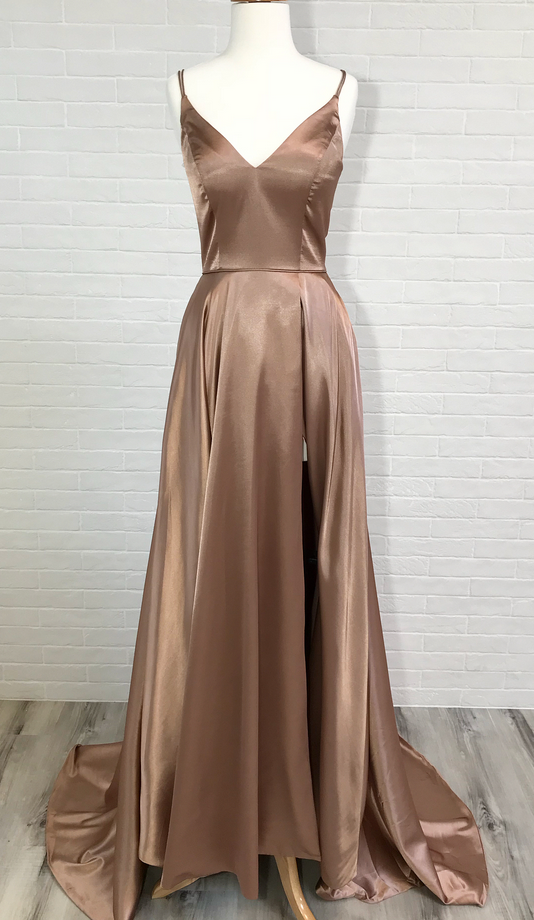 champagne silk dress