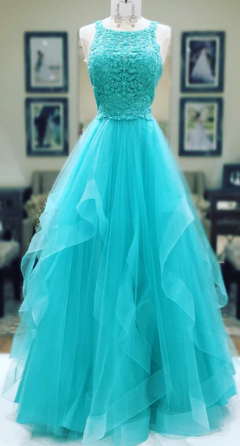 Prom Dresses,lace Covered Tulle Ball Gowns Prom Dresses,prom Dresses 2017,sweet 16 Dresses,sleeveless Graduation Dresses,ball Gowns Prom Gowns