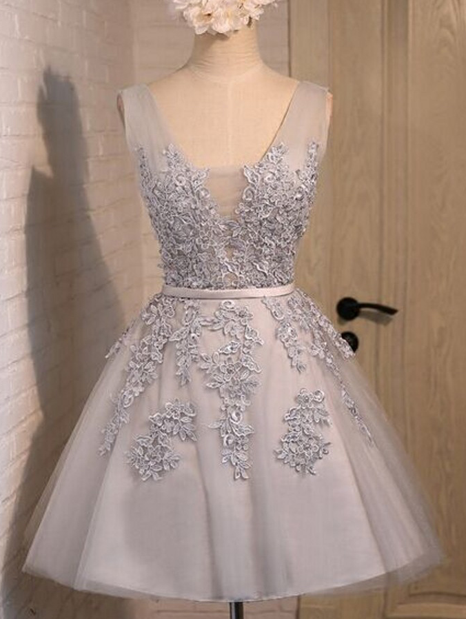 Short Silver Prom Dress