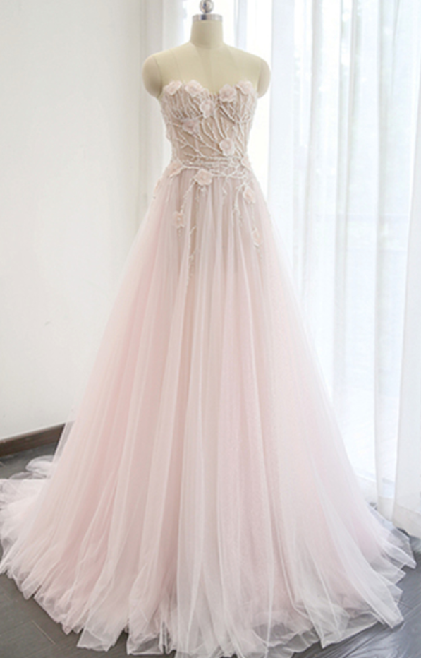 Charming Wedding Dress, A Line Pink Long Wedding Dresses, Sexy Sleeveless Evening Dress, Formal Gown,evening Dresses,prom Gowns, Formal Women
