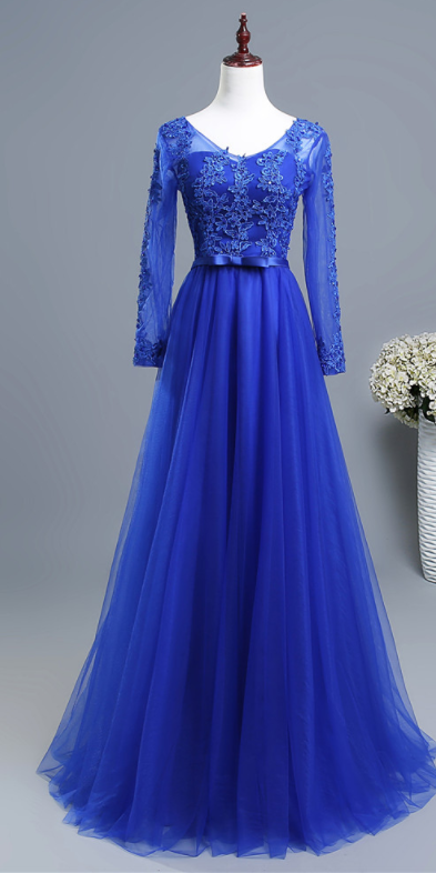 Royal Blue A Line Prom Party Dress Women Party Gowns ,custom Made Women ...