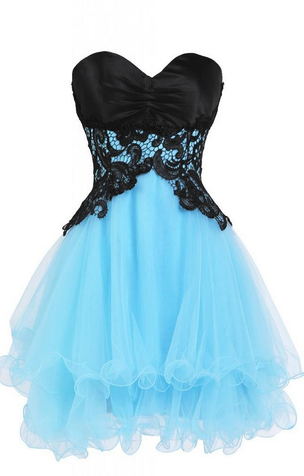Mini A-line Organza Homecoming Dress,sweetheart Homecoming Dresses,appliques Lace-up Cocktail Dresses