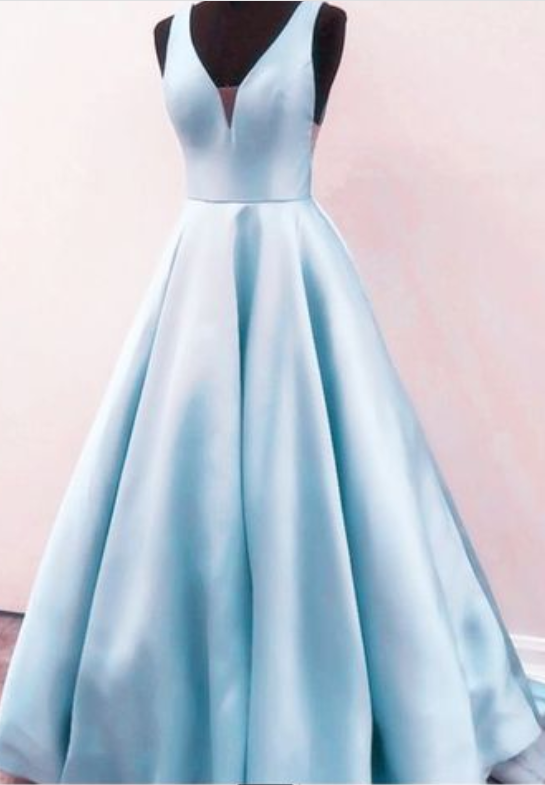 Prom Dress Ball Gown, Light Blue Prom Dresses Ball Gown,