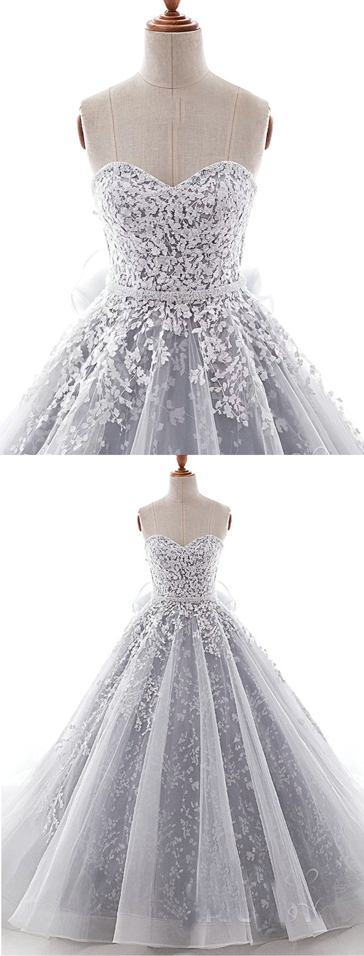 Gray Organza hight-low prom dress, gray bridesmaid dress main image 1