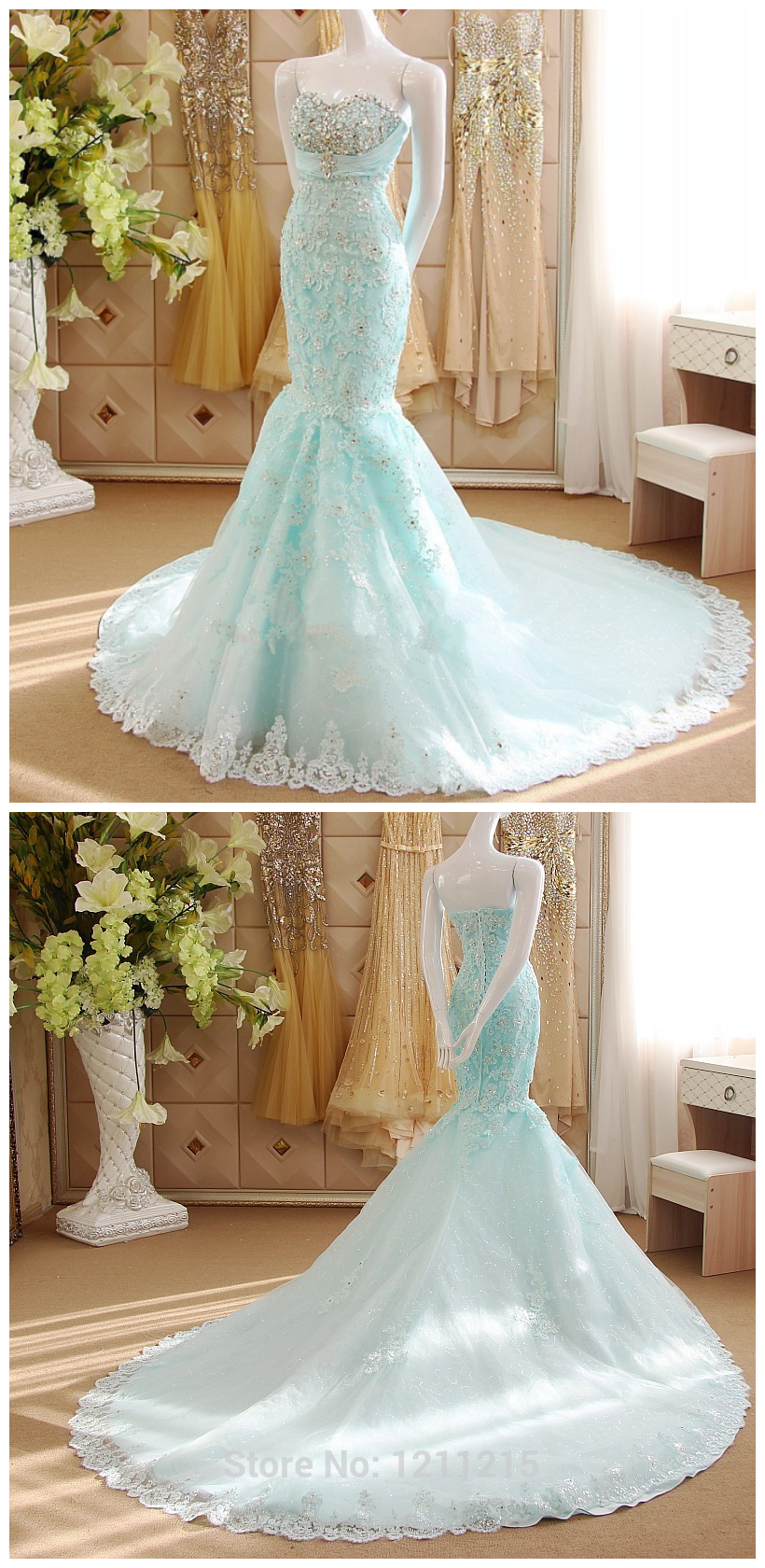 Ice Blue Lace Appliquéd And Beaded Embellished Floor Length Mermaid Prom  Gown Featuring Sweetheart on Luulla