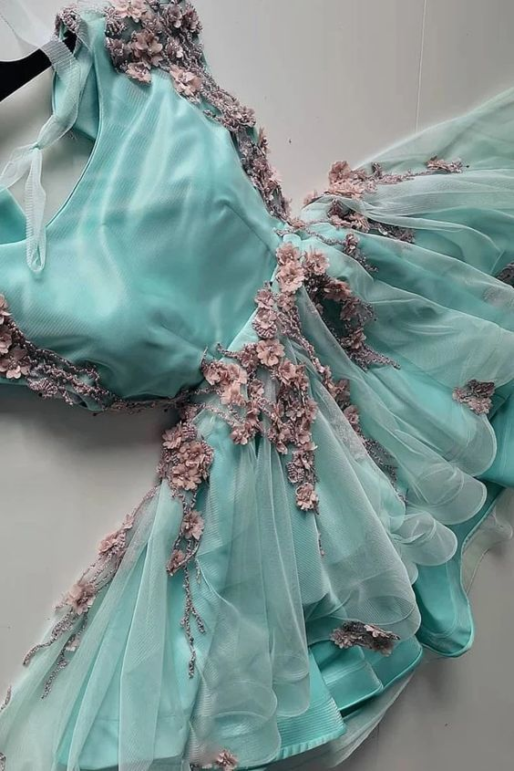 Adore Outfit Mint Green Tulle Short Prom Homecoming Dress With 3d Applique  on Luulla