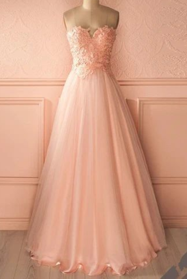 Adore Outfit Fashion Appliques Pink Formal Prom Dress, Long Evening Dress