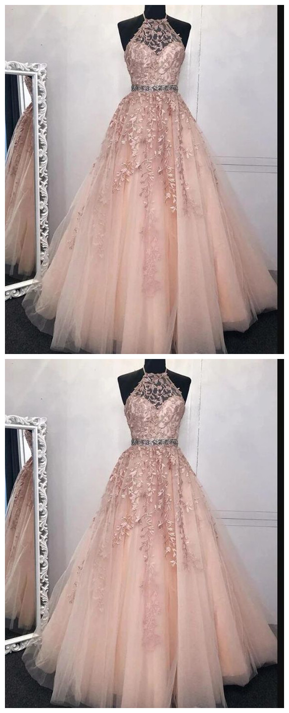 Blush Pink Prom Dress Long