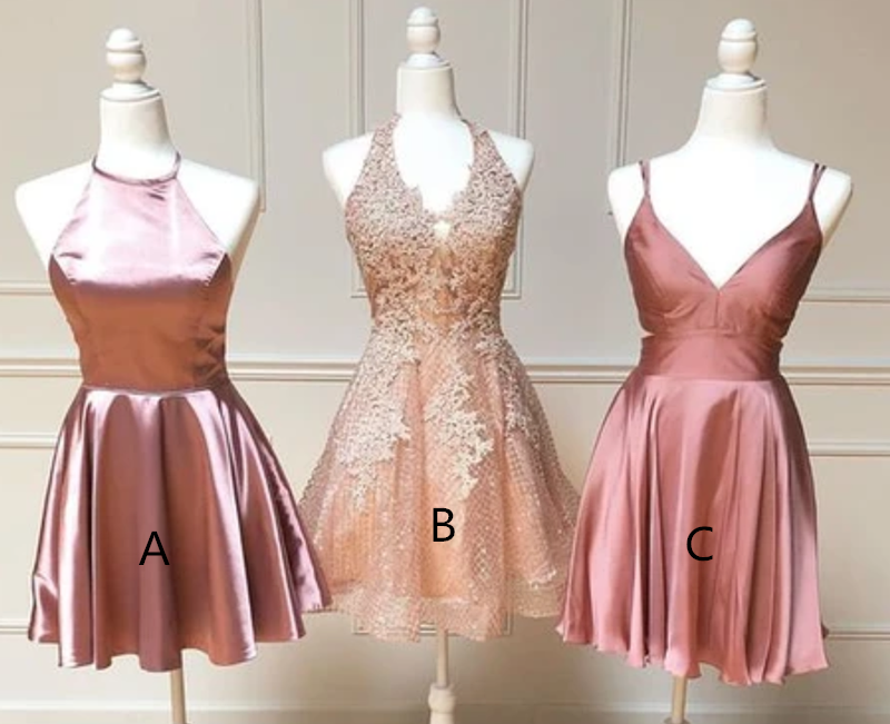 A Line Jewel Knee Lnegth Pink Short Homecoming Dress With Pleats