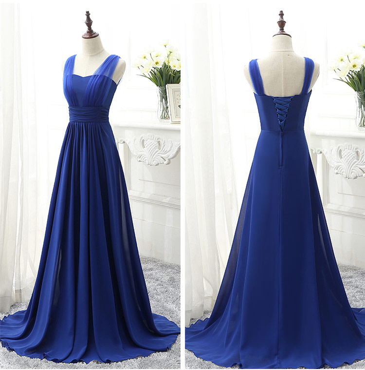 Pretty Royal Blue Long Party Dress, A-line Bridesmaid Dress