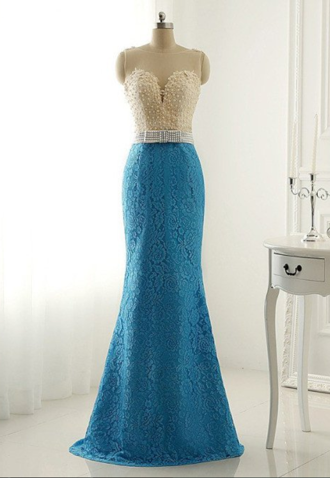 blue lace see through dress Exquisite Embroidery Decoration Short See-through Ruffles Sleeve Lace main image 0