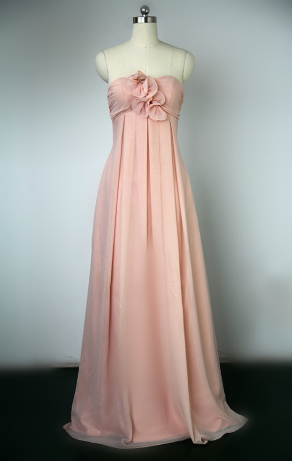 Custom Made High Quality Prom Dress,a-line Prom Dress,chiffon Prom Dress,strapless Prom Dress, Charming Prom Dress