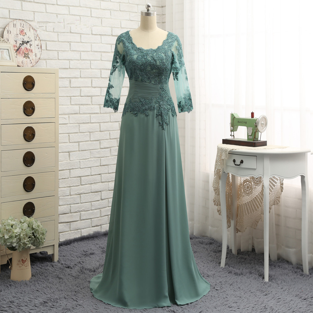 slim fit dress slacks Dreamyannie UK Mint Green Mother of the Bride Dress Chiffon Two Piece  Wedding Guest Dress main image 1