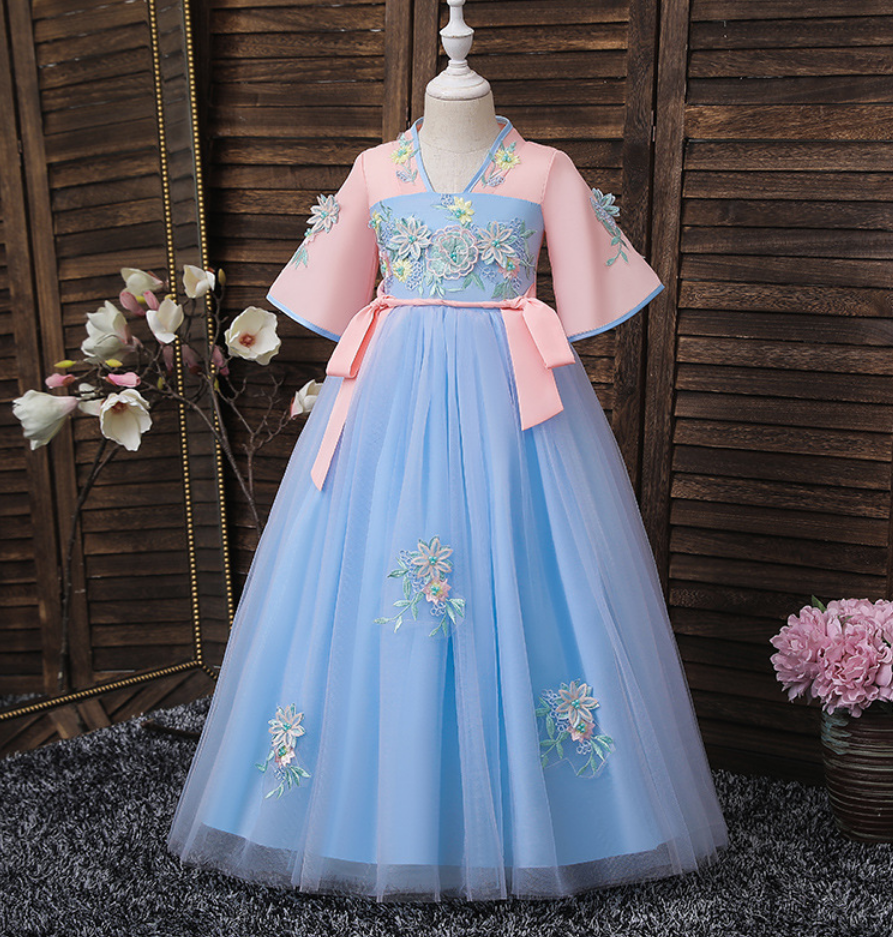 Flower Girl Dresses Children's Ancient Han Costume, Girl's Dress, Cheongsam Dress, Summer Suanxian Skirt