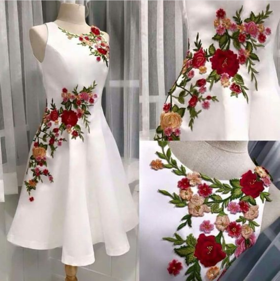 Embroidery ,flowered,a-line, Homecoming Dress, Short Party Dresses,evening Dress,ball Gown Evening Dresses ,prom Gowns
