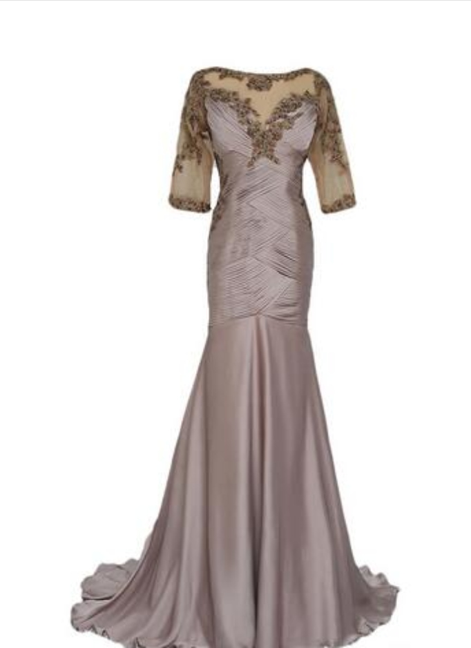 Evening Dresses 2020 Lace Sheer Mother Of The Bride/groom Dresses Formal Arabic Evening Gowns With Long Sleeves