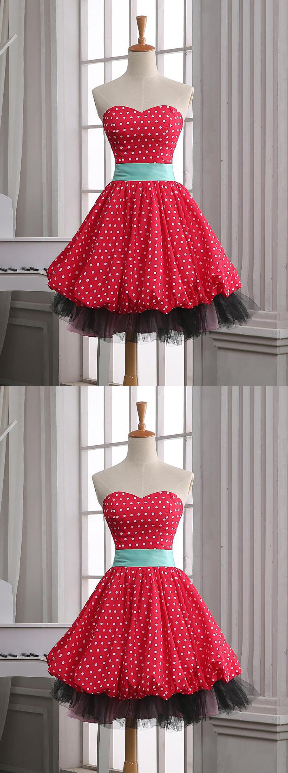 polka dot homecoming dress